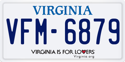 VA license plate VFM6879