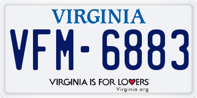 VA license plate VFM6883