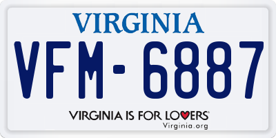 VA license plate VFM6887
