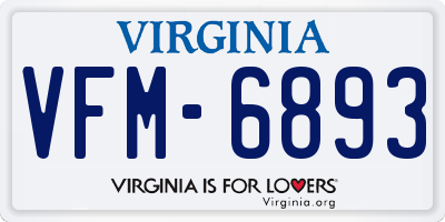 VA license plate VFM6893
