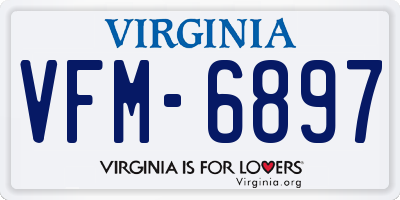 VA license plate VFM6897