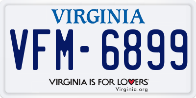 VA license plate VFM6899