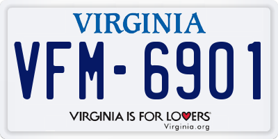 VA license plate VFM6901