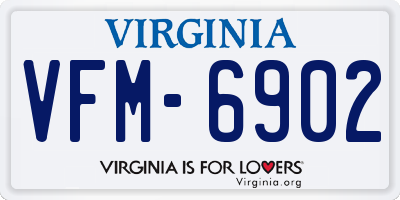 VA license plate VFM6902