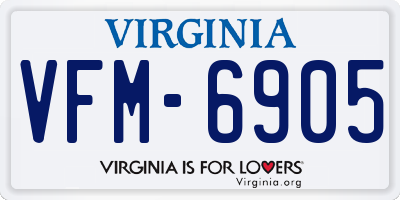 VA license plate VFM6905