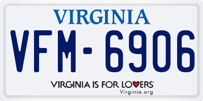 VA license plate VFM6906