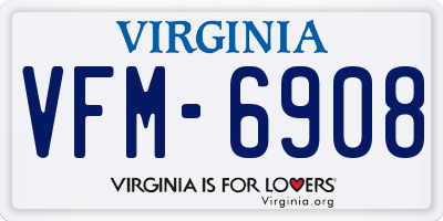 VA license plate VFM6908