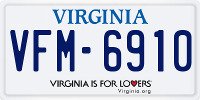 VA license plate VFM6910