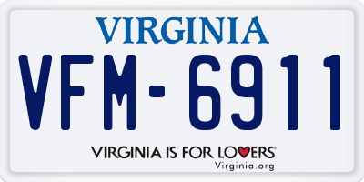 VA license plate VFM6911
