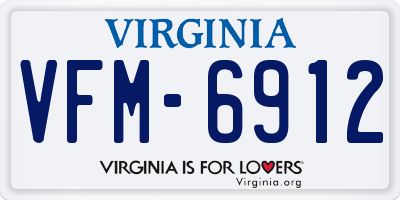 VA license plate VFM6912