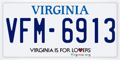 VA license plate VFM6913