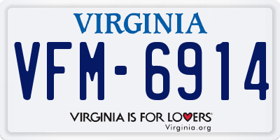 VA license plate VFM6914