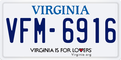 VA license plate VFM6916