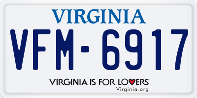 VA license plate VFM6917