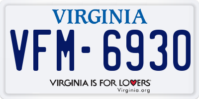 VA license plate VFM6930