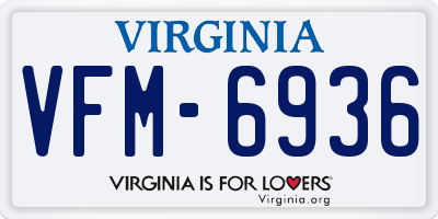 VA license plate VFM6936