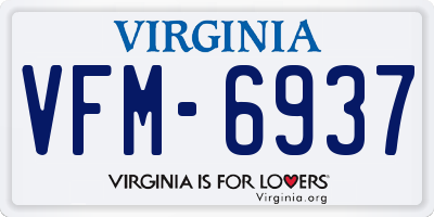 VA license plate VFM6937