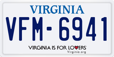 VA license plate VFM6941