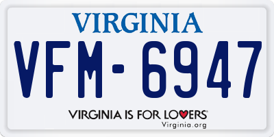 VA license plate VFM6947