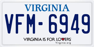 VA license plate VFM6949