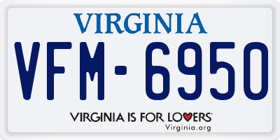 VA license plate VFM6950