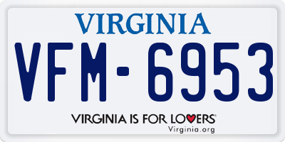 VA license plate VFM6953