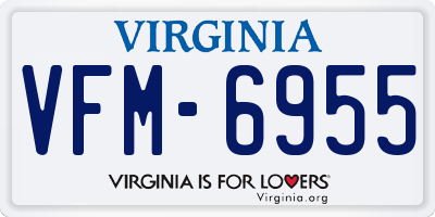 VA license plate VFM6955