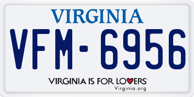 VA license plate VFM6956