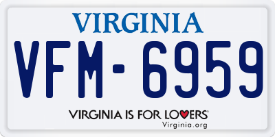 VA license plate VFM6959