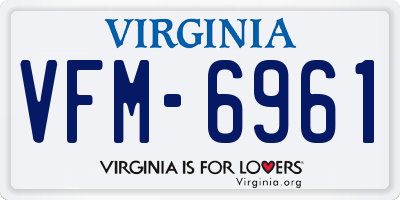VA license plate VFM6961