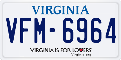 VA license plate VFM6964