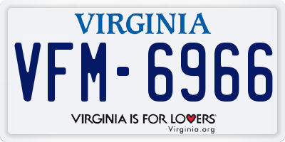 VA license plate VFM6966