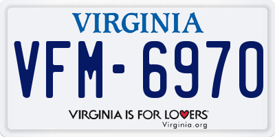 VA license plate VFM6970