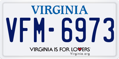 VA license plate VFM6973