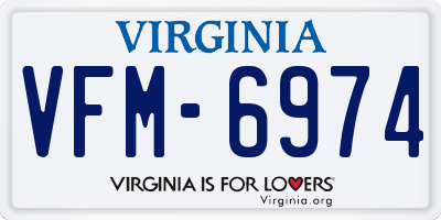 VA license plate VFM6974