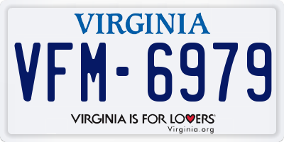 VA license plate VFM6979