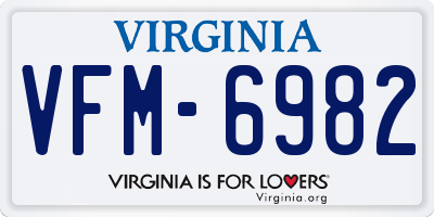 VA license plate VFM6982