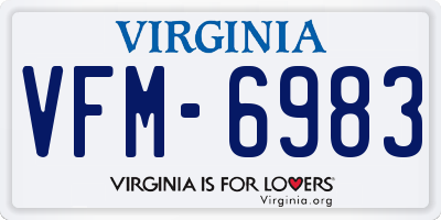 VA license plate VFM6983