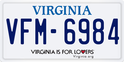 VA license plate VFM6984