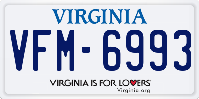 VA license plate VFM6993