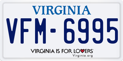 VA license plate VFM6995