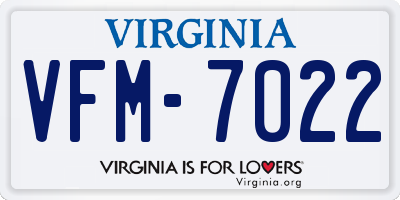 VA license plate VFM7022
