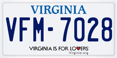 VA license plate VFM7028