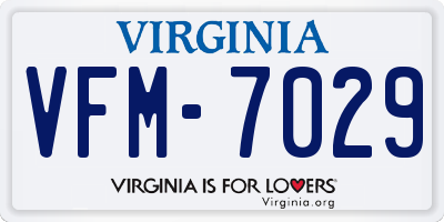 VA license plate VFM7029