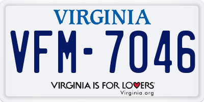 VA license plate VFM7046