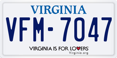 VA license plate VFM7047