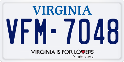 VA license plate VFM7048