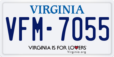 VA license plate VFM7055