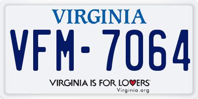 VA license plate VFM7064