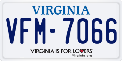 VA license plate VFM7066